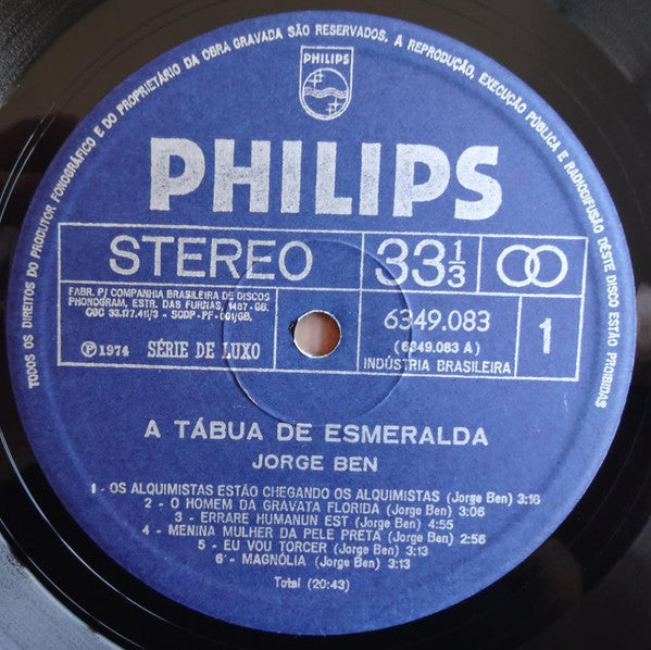 Jorge Ben : A Tábua De Esmeralda (LP, Album)