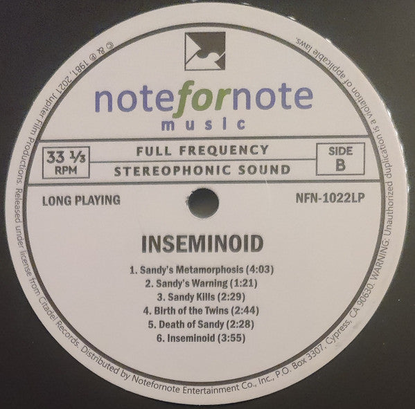 John Scott : Inseminoid (Original Motion Picture Soundtrack) (LP, Album, RSD, Ltd, RE)