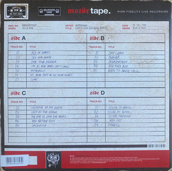 Motörhead : The Löst Tapes Vol. 1 (Live In Madrid 1 June 1995) (2xLP, Album, RSD, Ltd, Red)
