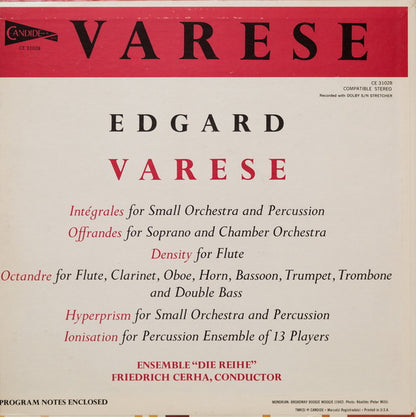 Edgard Varèse : Density / Intégrales / Offrandes / Hyperprism / Octandre / Ionisation (LP, Album)