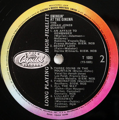 The Jonah Jones Quartet : Swingin' At The Cinema (LP, Album, Mono)