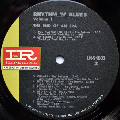 Various : Rhythm 'N' Blues Volume 1: The End Of An Era (LP, Comp, Mono, Res)
