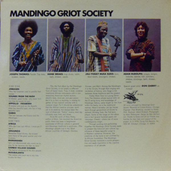 Mandingo Griot Society With Special Guest Don Cherry : Mandingo Griot Society (LP, Album)