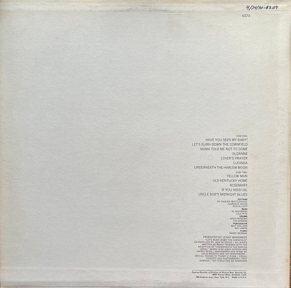 Randy Newman : 12 Songs (LP, Album, RP, Pit)