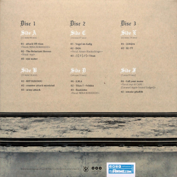 Hiroyuki Sawano : "Attack On Titan" Original Soundtrack (3xLP, Album, Blu)