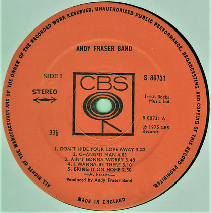 Andy Fraser Band : Andy Fraser Band (LP, Album)