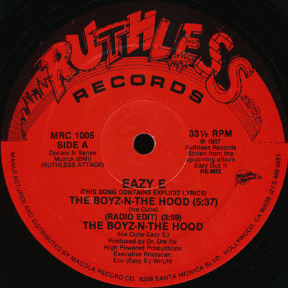 Eazy E* : The Boyz-N-The Hood (12", RE)