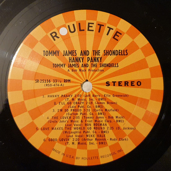 Tommy James & The Shondells : Hanky Panky (LP, Album, RP)