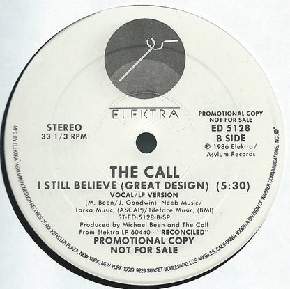 The Call : I Still Believe (Great Design) (12", Single, Promo, SP )