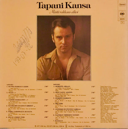 Tapani Kansa : Mistä Rakkaus Alkoi (LP, Album)