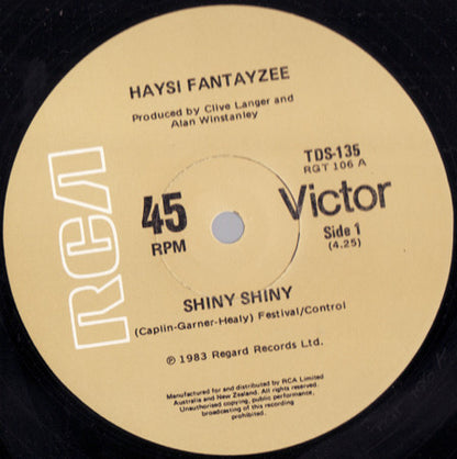Haysi Fantayzee : Shiny Shiny (Dance Version) (12", Single)