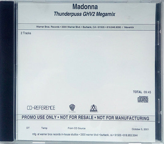Madonna : Thunderpuss GHV2 Megamix (CDr, Single, Promo)