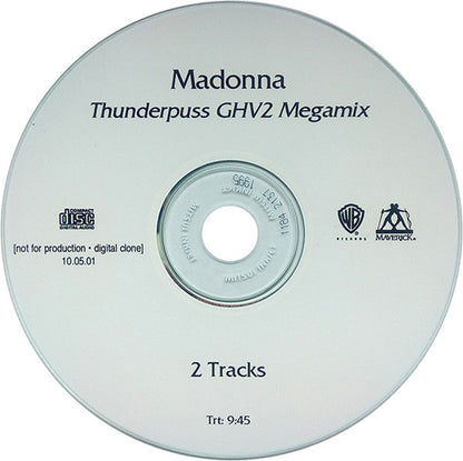 Madonna : Thunderpuss GHV2 Megamix (CDr, Single, Promo)