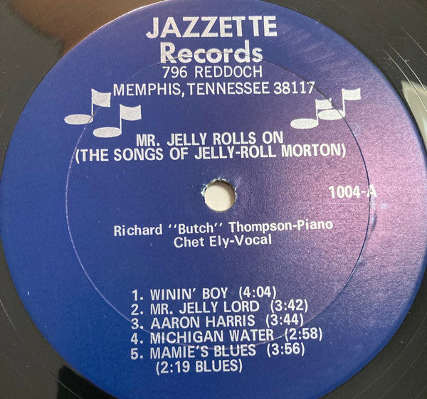 Butch Thompson, Chet Ely : Mr. Jelly Rolls On The Songs of Jelly Roll Morton (LP)