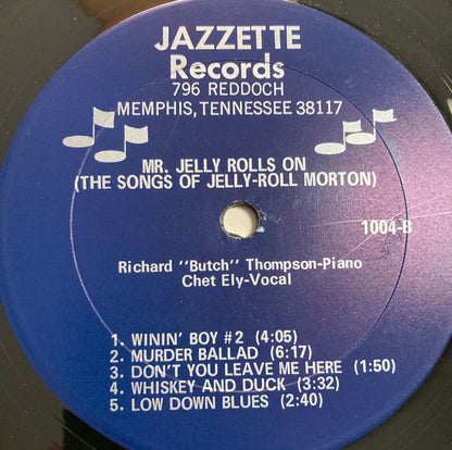 Butch Thompson, Chet Ely : Mr. Jelly Rolls On The Songs of Jelly Roll Morton (LP)