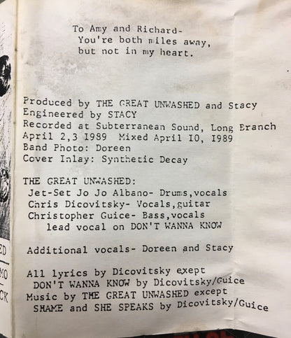 The Great Unwashed (5) : 3 Song Demo (Cass, EP)