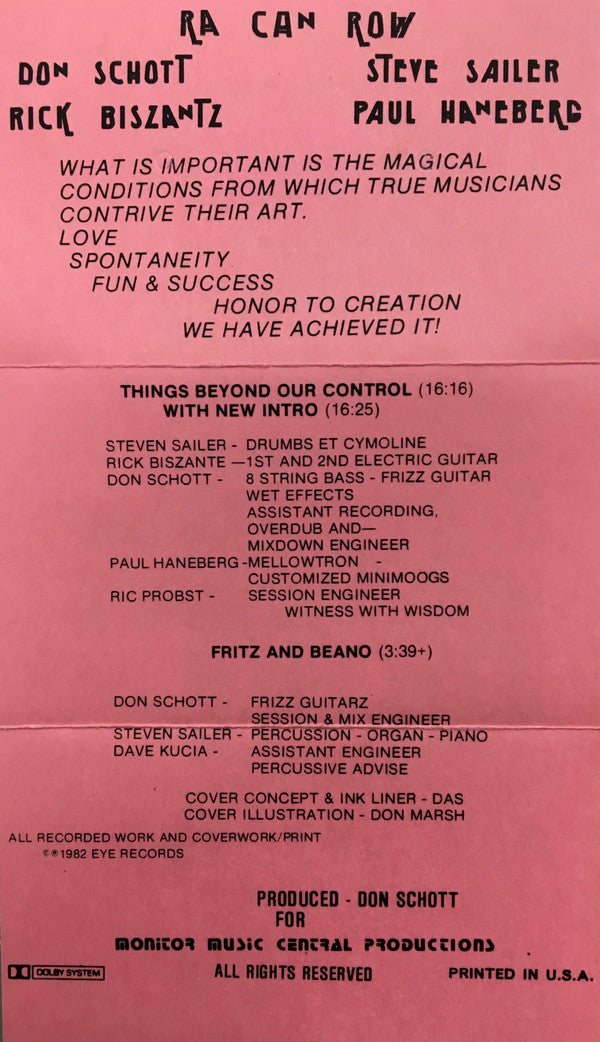 Ra Can Row, Steven Sailer / Chris Dahlgren : Ra Can Row / New Music Project 1 & 2 (Cass, Album, Promo)