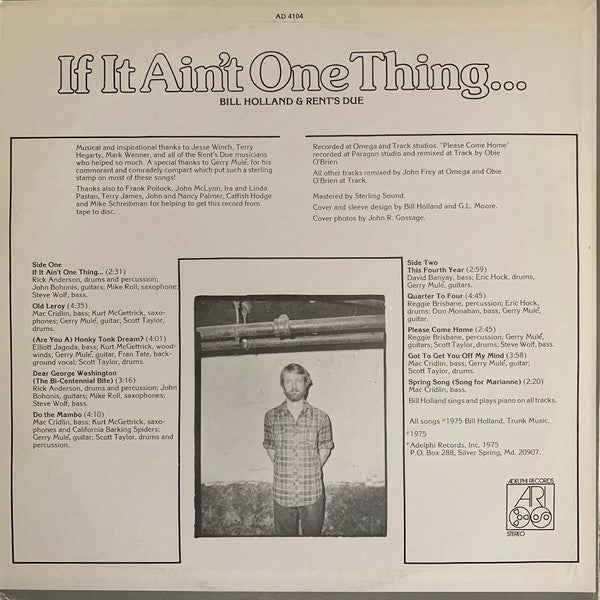 Bill Holland & Rent's Due : If It Ain't One Thing ... (LP, Album)