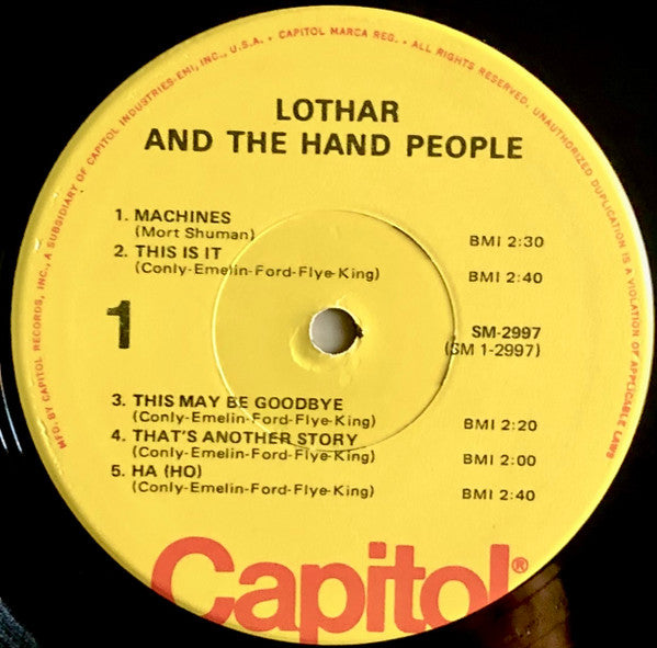 Lothar And The Hand People : Presenting...Lothar And The Hand People (LP, Album, RE, Yel)