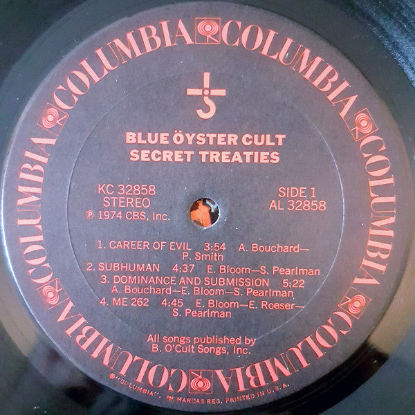 Blue Öyster Cult : Secret Treaties (LP, Album, Pit)