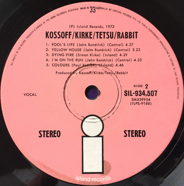 Kossoff/Kirke/Tetsu/Rabbit* : Kossoff/Kirke/Tetsu/Rabbit (LP, Album)