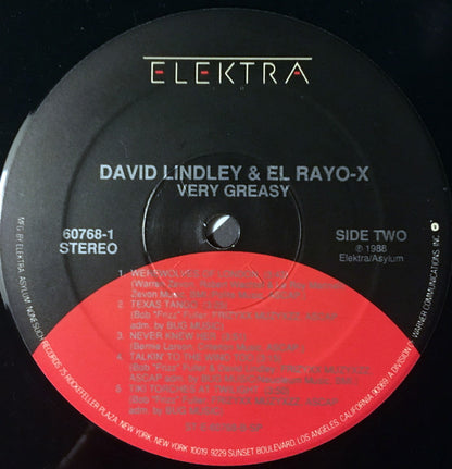 David Lindley And El Rayo-X : Very Greasy (LP, Album, SP )