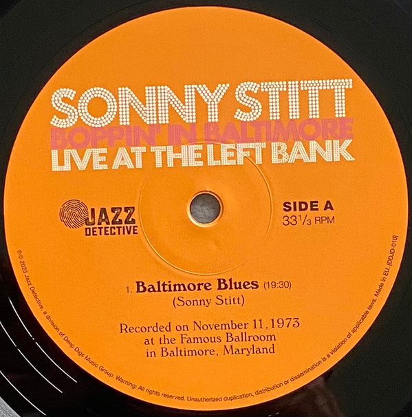 Sonny Stitt : Boppin' In Baltimore: Live At The Left Bank (2xLP, RSD, Ltd, Num)