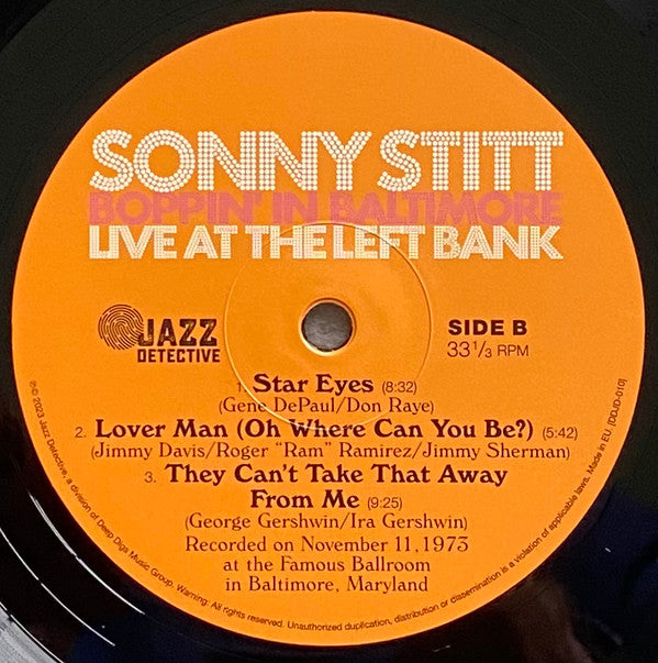 Sonny Stitt : Boppin' In Baltimore: Live At The Left Bank (2xLP, RSD, Ltd, Num)