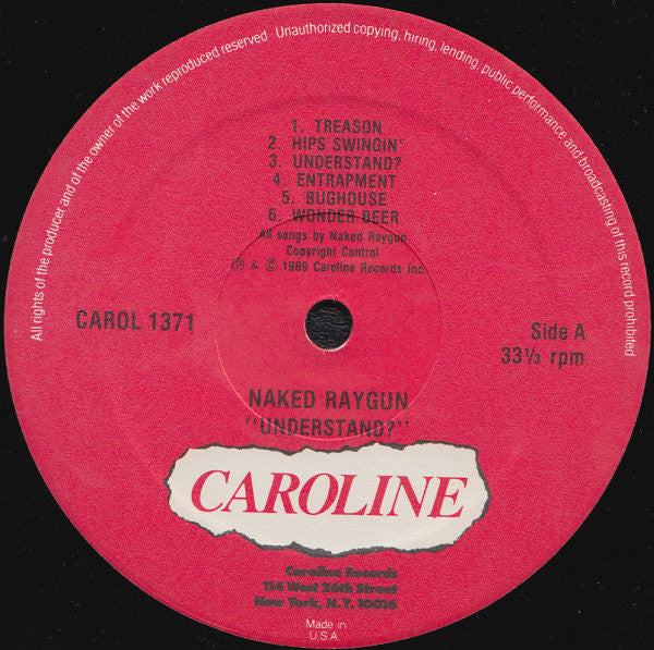 Naked Raygun : Understand? (LP, Album)