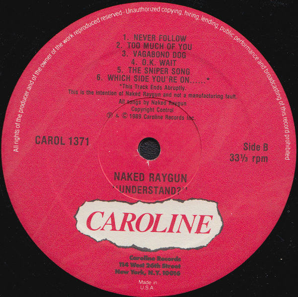 Naked Raygun : Understand? (LP, Album)