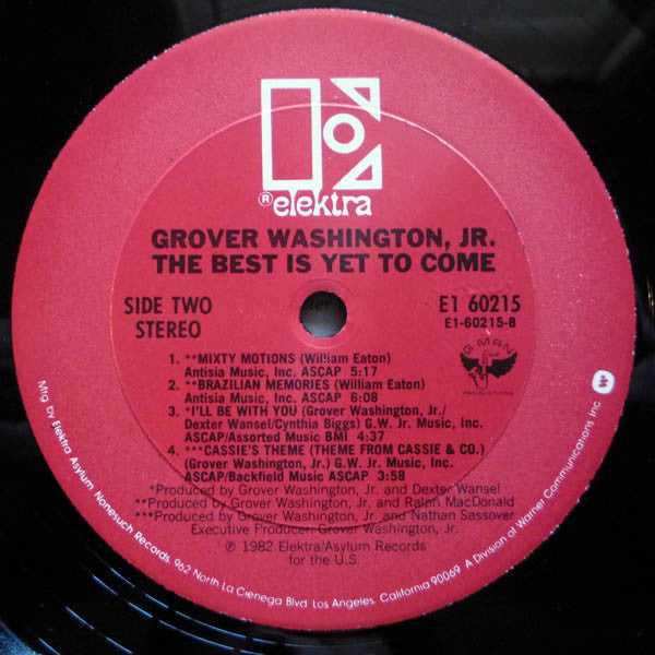 Grover Washington, Jr. : The Best Is Yet To Come (LP, Album, Club, Car)