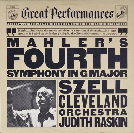 Gustav Mahler / George Szell, The Cleveland Orchestra, Judith Raskin : Mahler's Fourth Symphony In G Major (LP, Album, RE, RM)