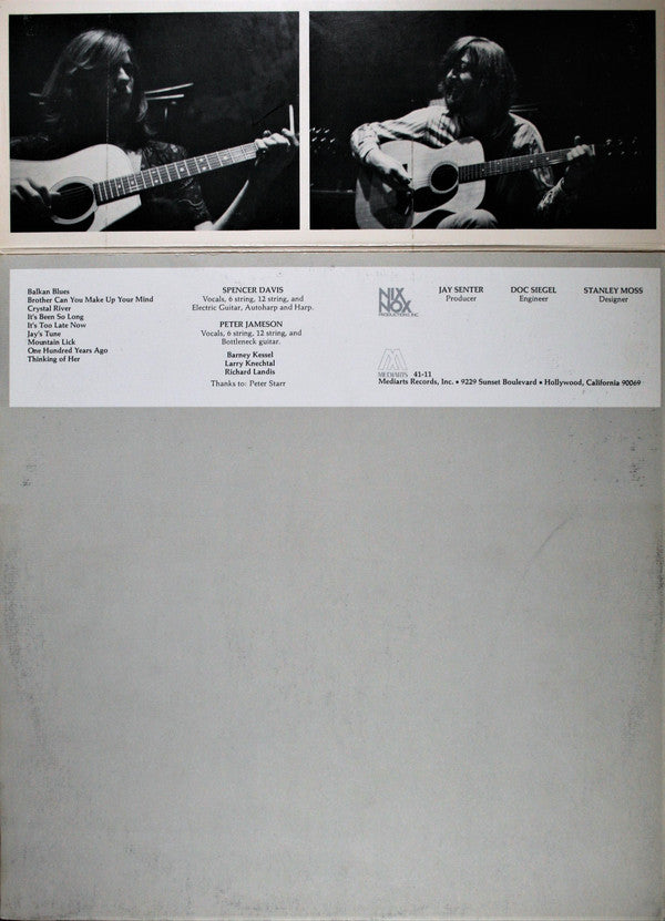 Spencer Davis And Peter Jameson : It's Been So Long (LP, Album, Ter)