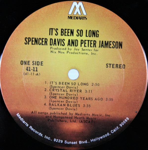 Spencer Davis And Peter Jameson : It's Been So Long (LP, Album, Ter)