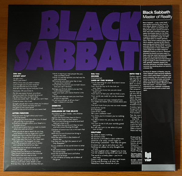 Black Sabbath : Master Of Reality (LP, Album, Club, Ltd, RE, Pur)