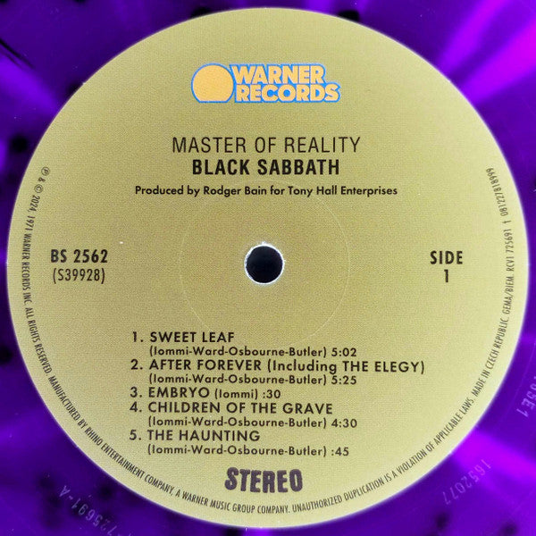 Black Sabbath : Master Of Reality (LP, Album, Club, Ltd, RE, Pur)