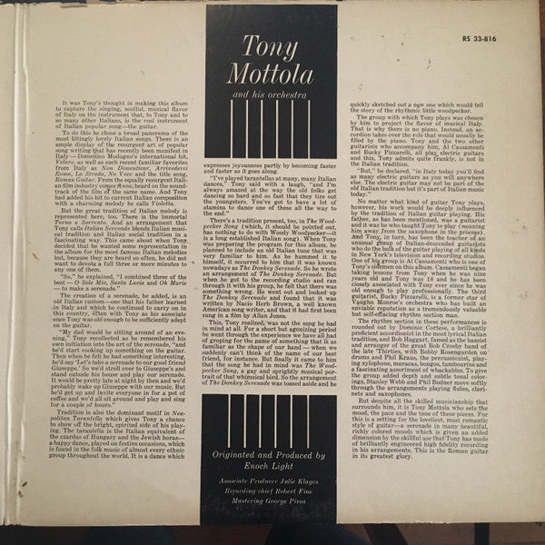 Tony Mottola And His Orchestra : Roman Guitar (LP, Album, Mono)