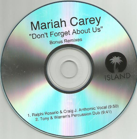 Mariah Carey : Don't Forget About Us - Bonus Remixes (CDr, Single, Promo)
