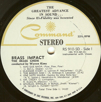 The Brass Choir Conducted By Warren Kime : Brass Impact (LP, Album, Gat)
