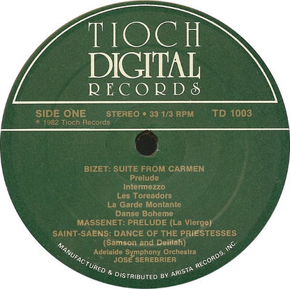 Jose Serebrier, Adelaide Symphony Orchestra : Suite From Bizet's Carmen, Offenbach's Barcarolle And Can-Can And Other French Masterpieces (LP)