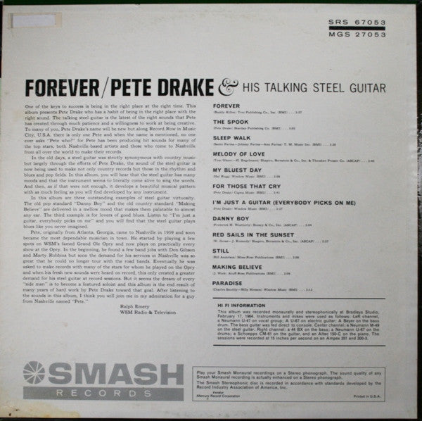 Pete Drake : Forever (LP, Album, Mono)