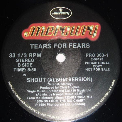 Tears For Fears : Shout (12", Single, Promo)