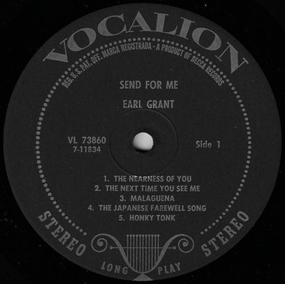 Earl Grant : Send For Me (LP, Album, Pin)
