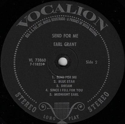 Earl Grant : Send For Me (LP, Album, Pin)