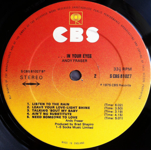 Andy Fraser : ...In Your Eyes (LP, Album)