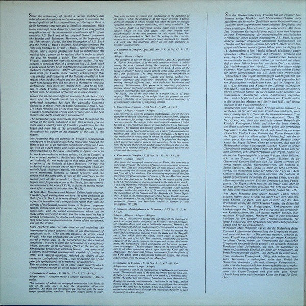 Antonio Vivaldi, Orchestra Del Teatro Comunale Di Bologna, Angelo Ephrikian : Un Art De La Fugue (LP)