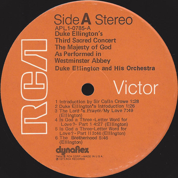 Duke Ellington And His Orchestra : Duke Ellington's Third Sacred Concert, The Majesty Of God, As Performed In Westminster Abbey (LP)