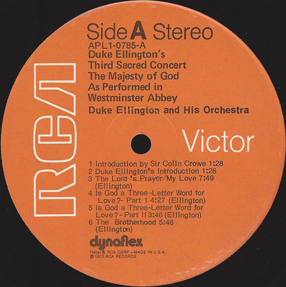 Duke Ellington And His Orchestra : Duke Ellington's Third Sacred Concert, The Majesty Of God, As Performed In Westminster Abbey (LP)