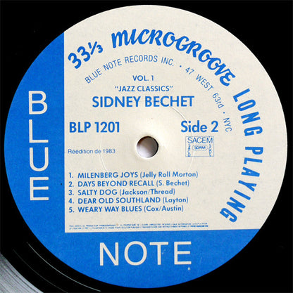 Sidney Bechet : Jazz Classics Volume 1 (LP, RE, RM)