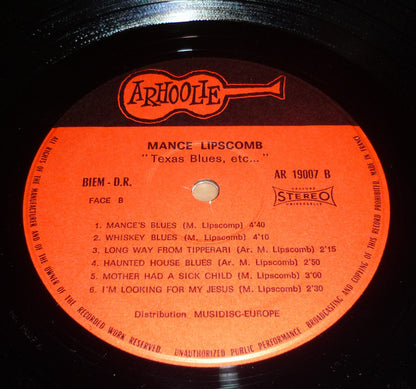 Mance Lipscomb : Texas Blues And 3 Other Songs (LP, Album)
